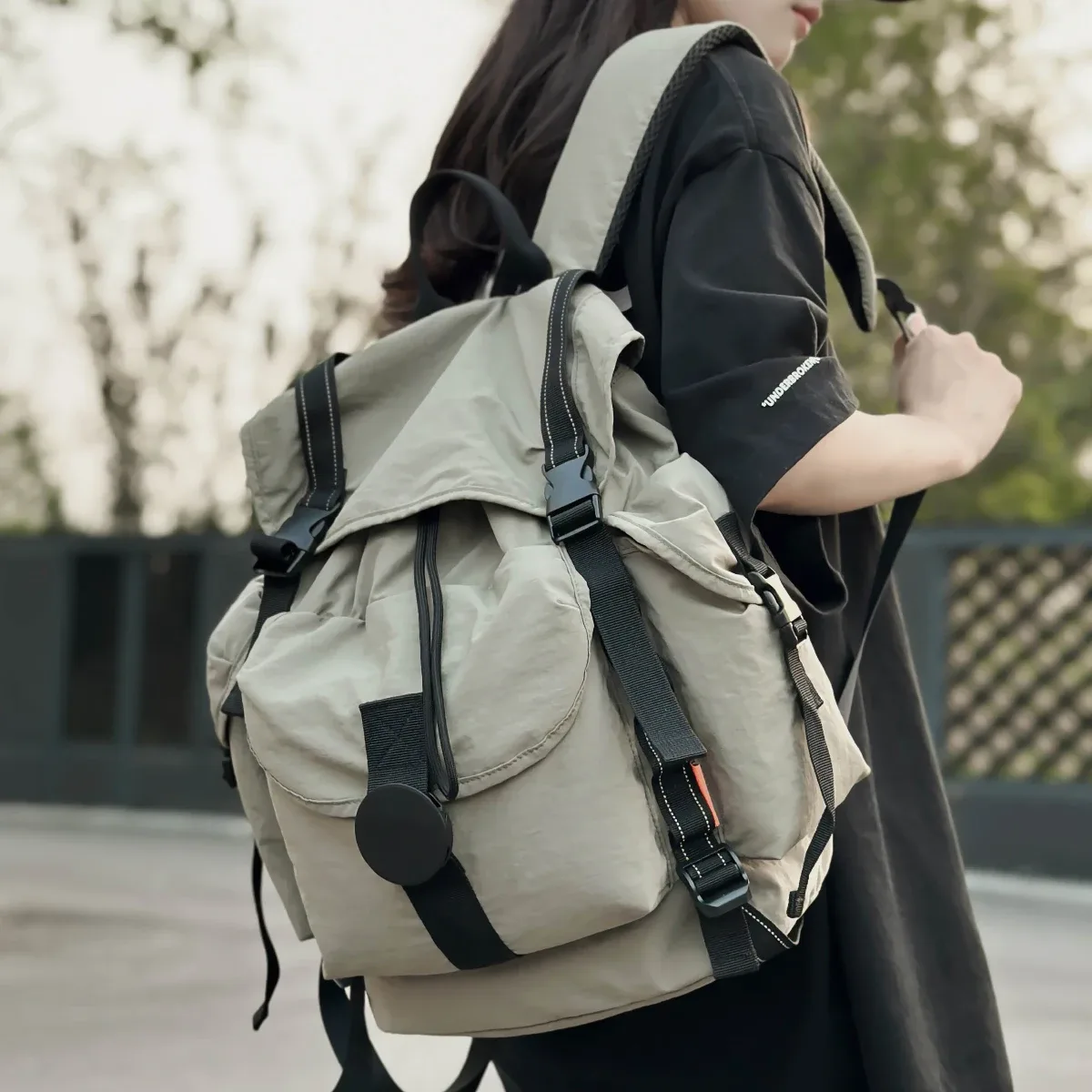 sac à dos léger à cordon extérieur de style japonais pour filles, sac à dos de voyage décontracté, sac d'école de sport pour hommes, grande capacité, cyclisme, voyage d'affaires, sens haut de gamme