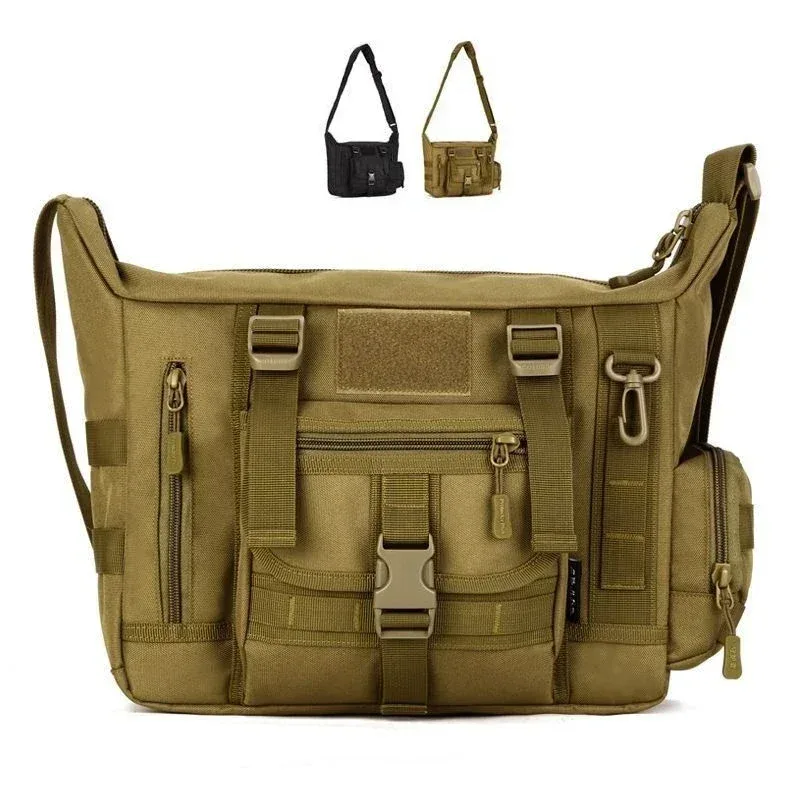 Sac à bandoulière militaire tactique étanche multi-poches, sac à bandoulière pour ordinateur portable, sac messager Molle pour documents A4, fourre-tout de voyage