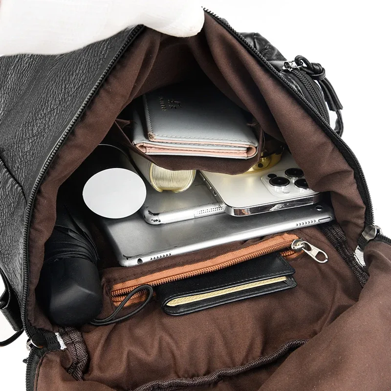 annmouler – sacs à dos en cuir souple pour femmes, sac de jour de luxe de qualité, sac de voyage antivol, grand sac d'école