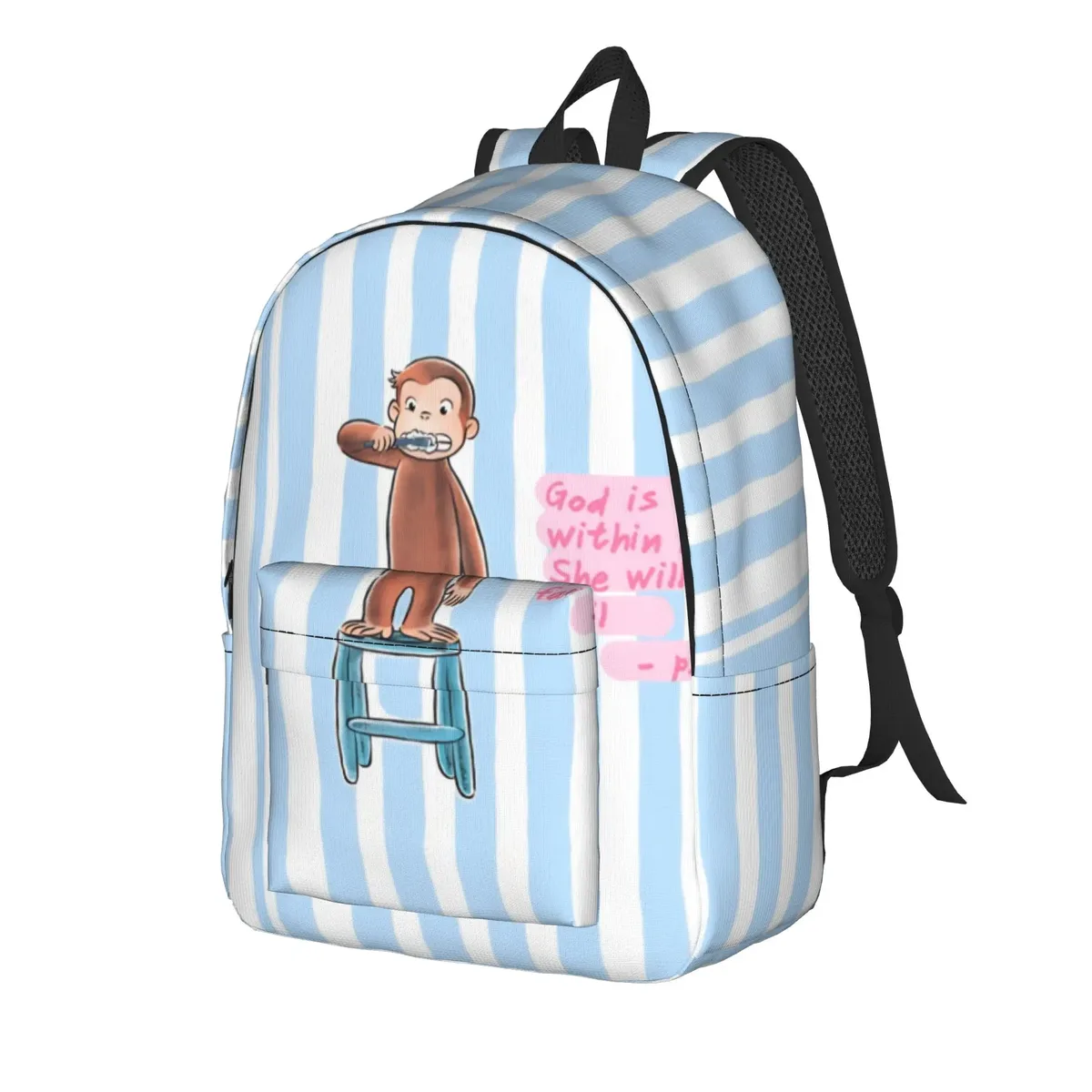 sac à dos curious george en toile pour hommes et femmes, sac à dos mignon pour étudiants, randonnée, voyage, c