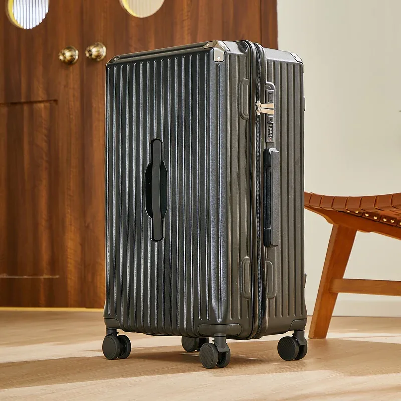 bagage roulant de grande capacité de 20 à 26 pouces, avec porte-gobelet, sac de voyage, support de téléphone portable pratique, valise roulante de voyage simple
