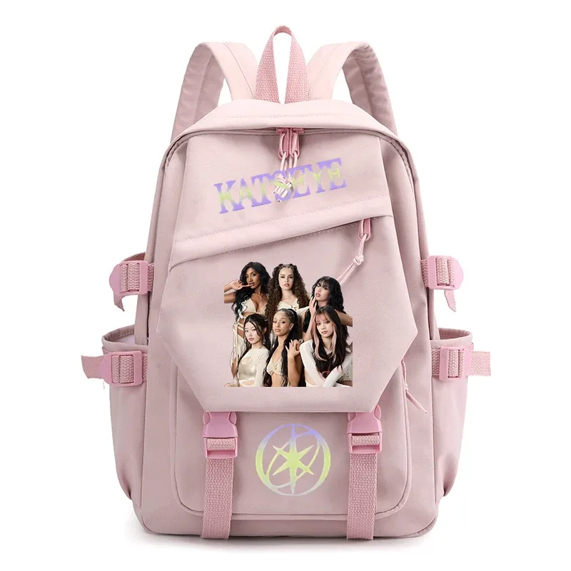 sacs d'école pour filles, sac à dos kpop katseye, sacs d'école décontractés à la mode pour adolescentes, sac à dos léger pour étudiantes, sac à dos de voyage pour femmes