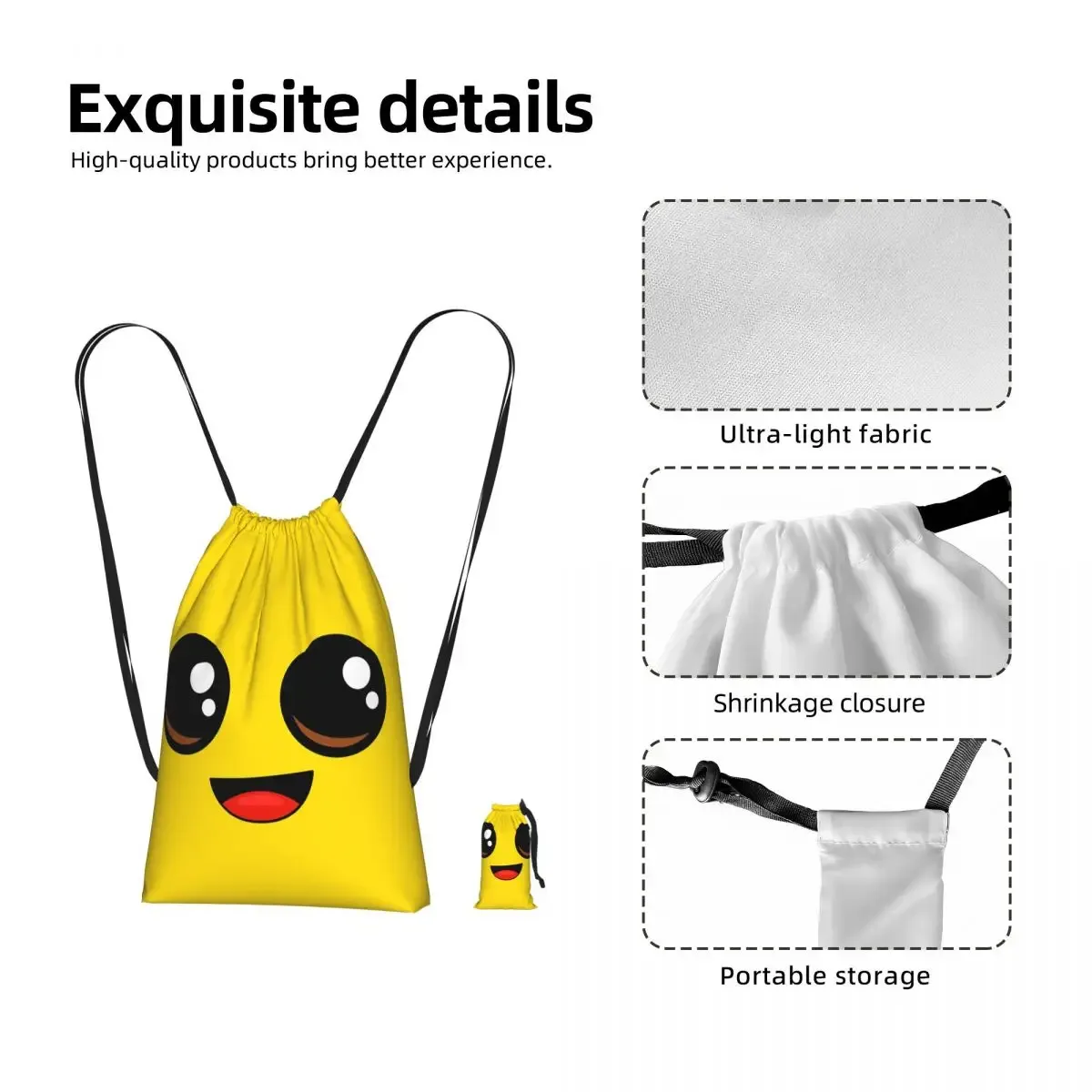 sac à dos à cordon de serrage avec personnage banana peely battle royale, sac de randonnée et de cyclisme, sac de voyage portable à cordon de serrage pour hommes et femmes