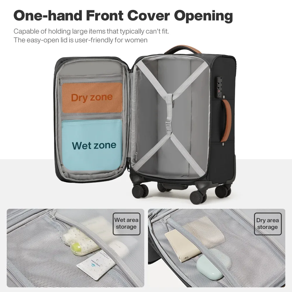 mixi 20 pouces hommes voyage d'affaires oxford bagages femmes valise à main spinner roues sac roulant m8010