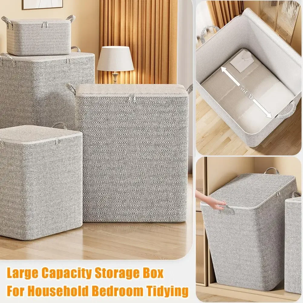 Sac de rangement domestique de grande capacité, en matériau non tissé, organisateur de placard, peut être utilisé pour les couettes, les vêtements, les jouets, 1 pièce