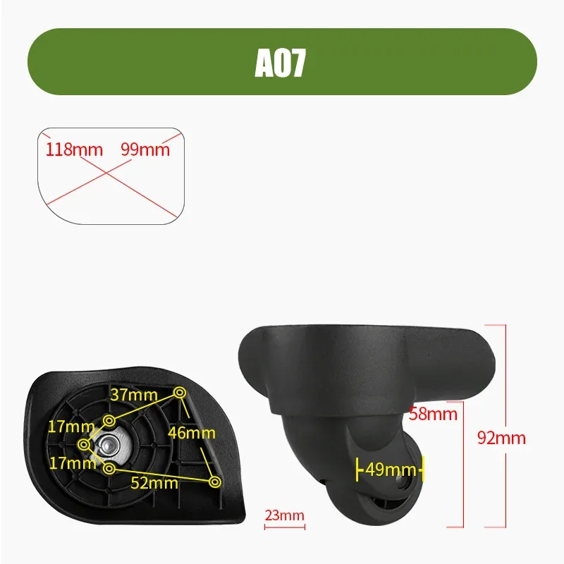 pièces de rechange pour valise delsey a07, roues universelles, réparation d'accessoires de bagages, muet, lisse et durable