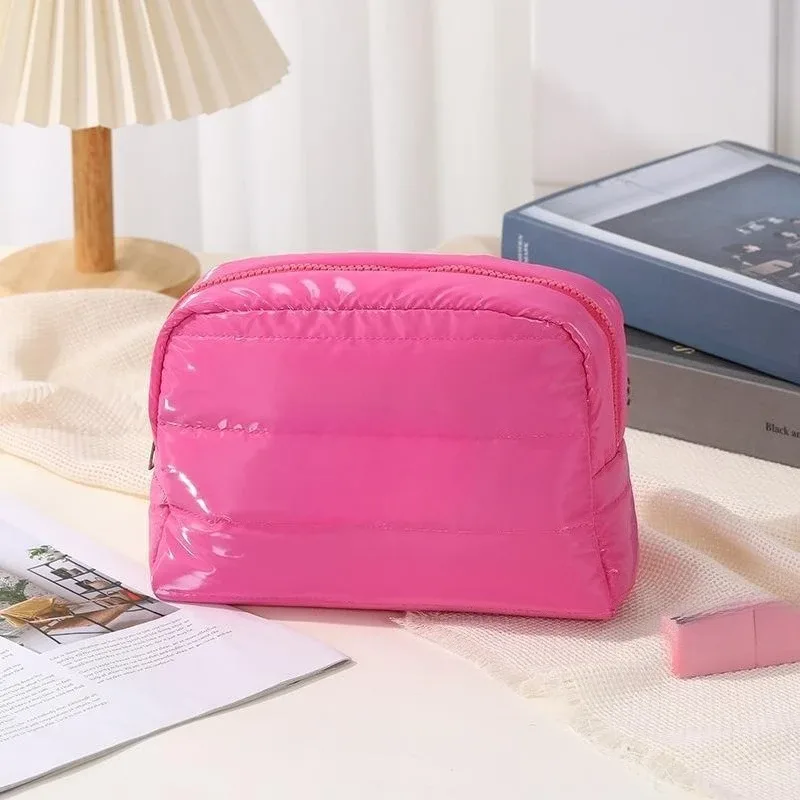 nouveau sac à cosmétiques étanche de couleur unie pour femmes, sac de rangement de lavage portable, sac cadeau de maquillage, pochette de maquillage, organisateur de cosmétiques de voyage