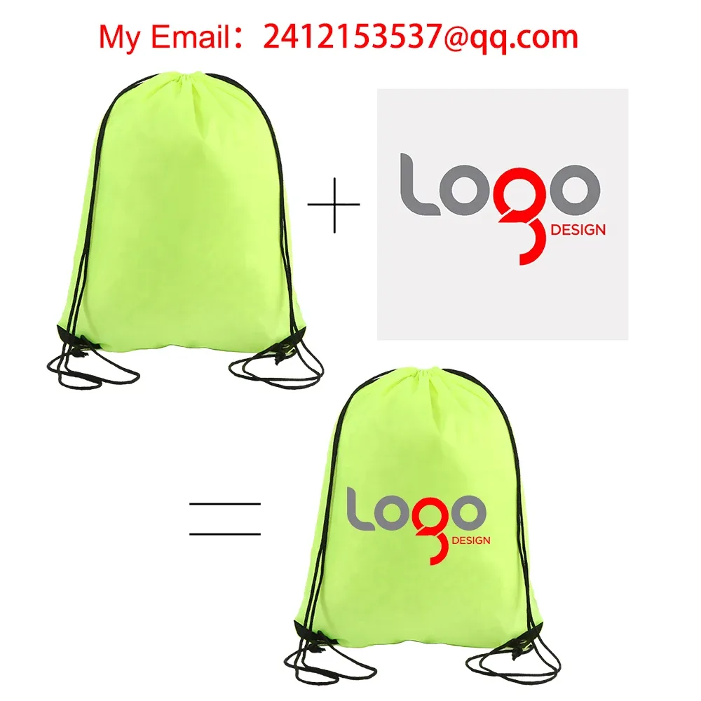 sac à dos de cyclisme avec logo/texte/nom personnalisé, sac à chaussures à cordon de serrage pour vêtements, ceinture étanche, sac de sport portable en nylon
