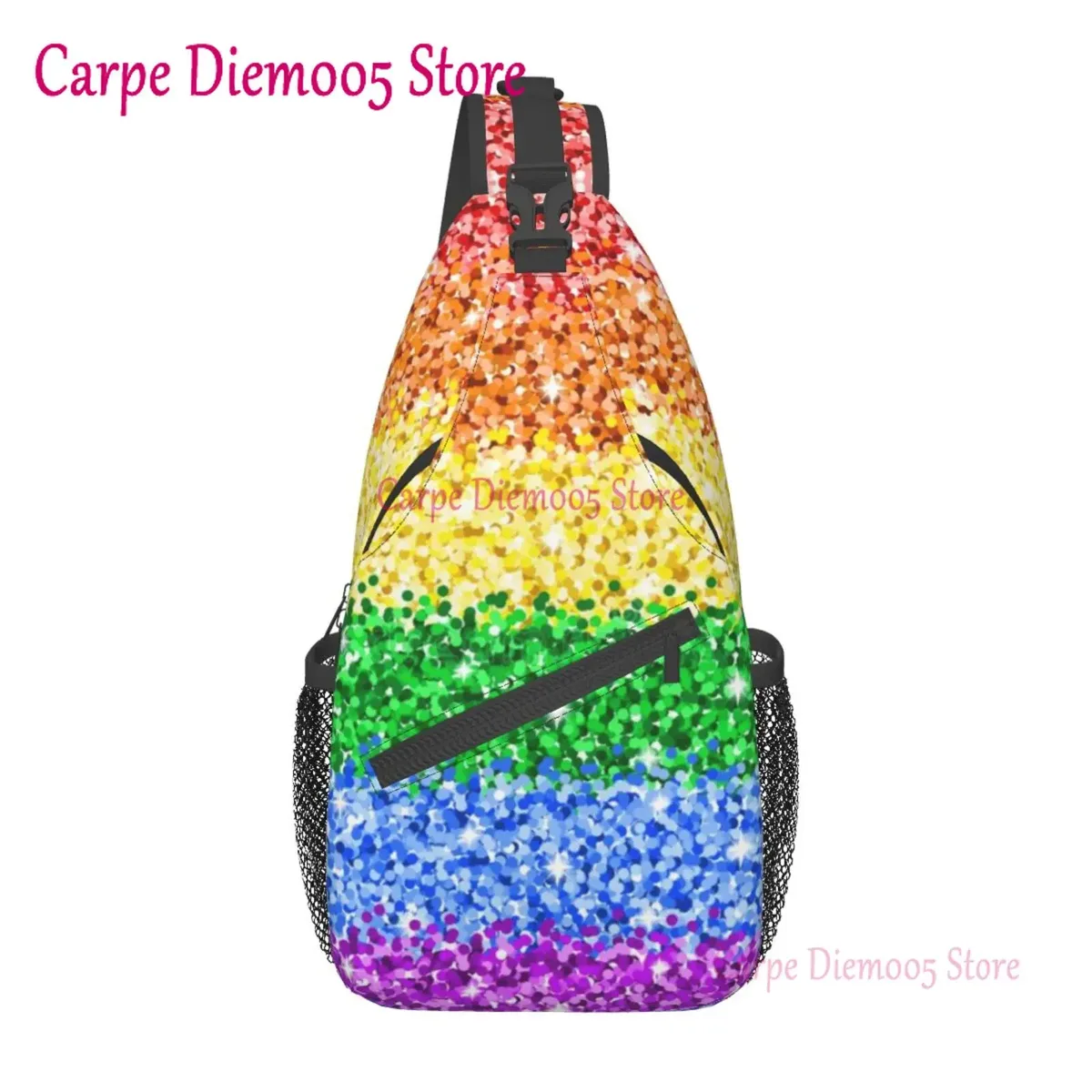 sac à bandoulière arc-en-ciel pour hommes, sac à dos de poitrine pour randonnée
