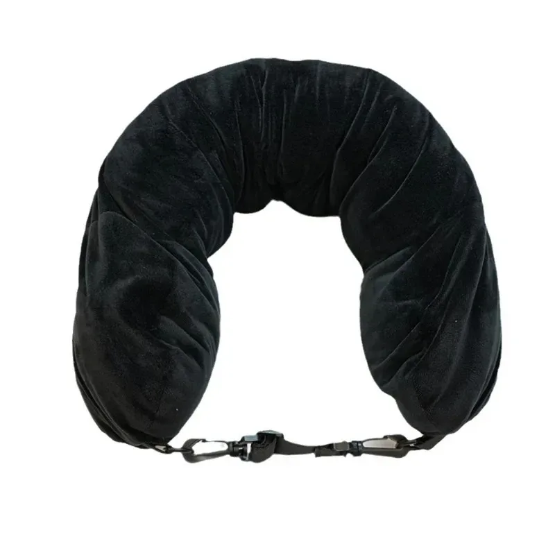 oreiller de voyage avec pochette de rangement, support de cou réglable en polyester, confortable et léger