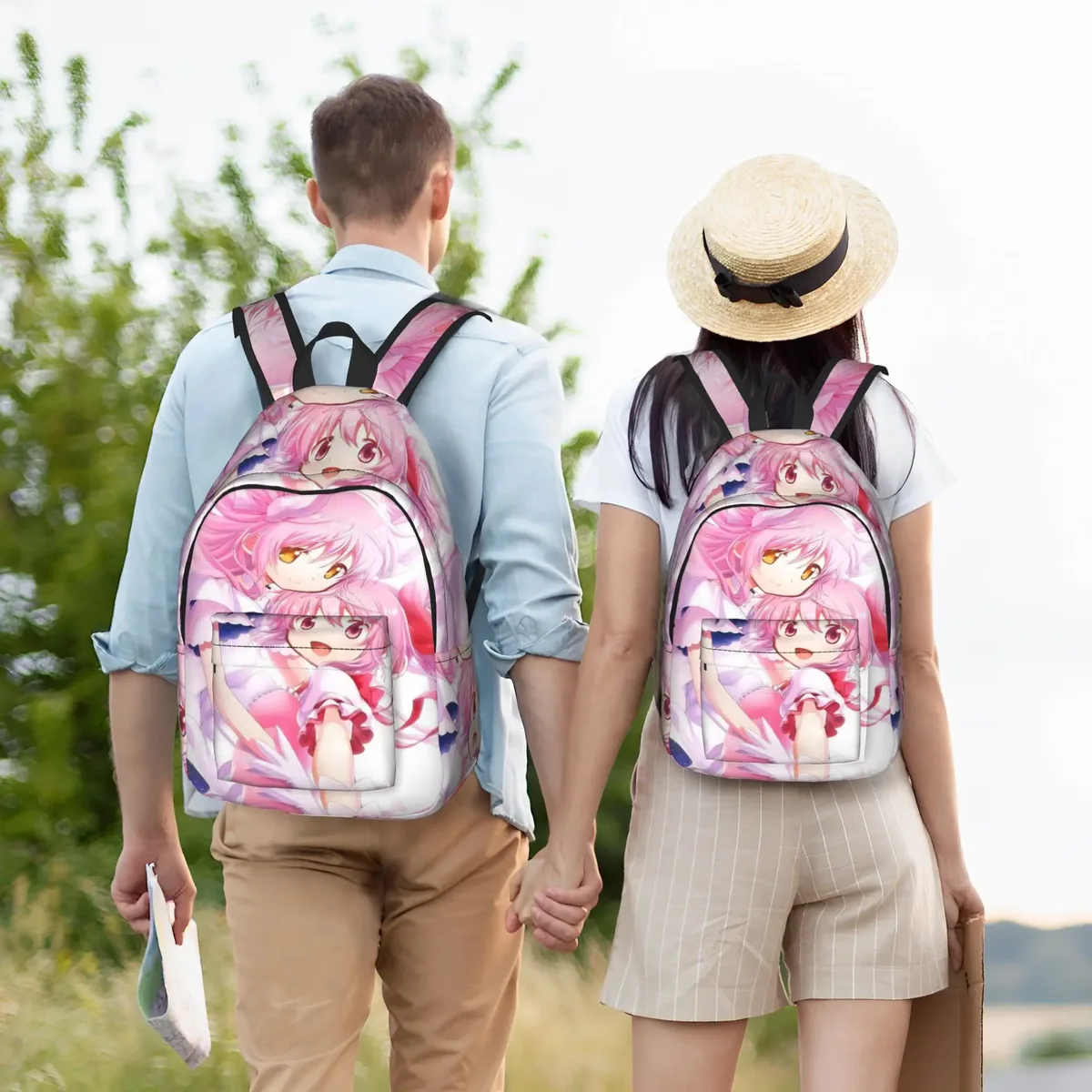 sac à dos anime puella magi madoka magica pour hommes et femmes, sac à dos d'école secondaire, sac à bandoulière pour ordinateur portable kaname madoka