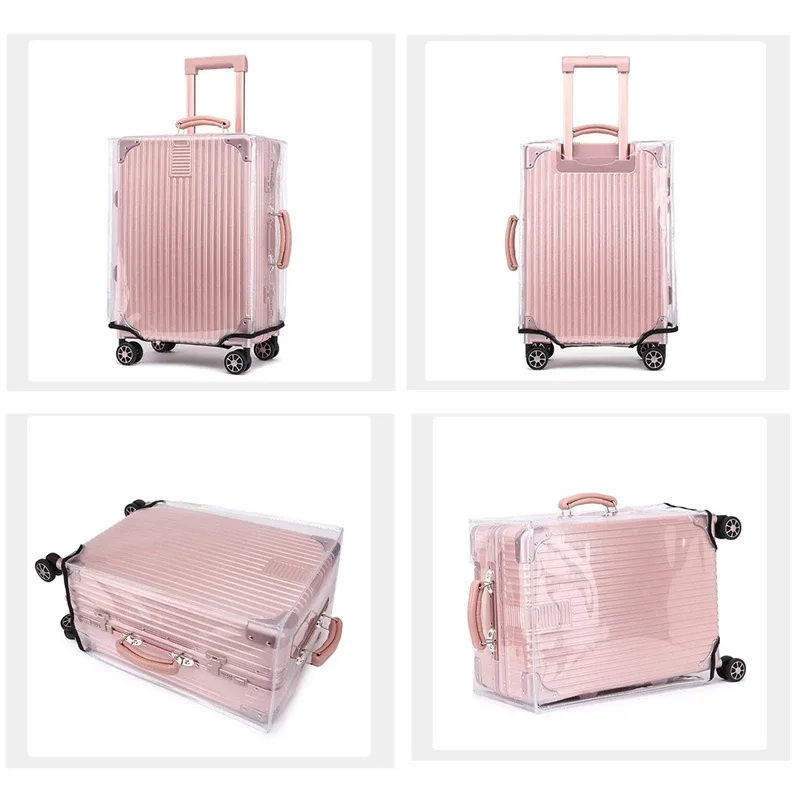 housse de protection pour bagages à roulettes, imperméable, entièrement transparente, épaisse, en pvc