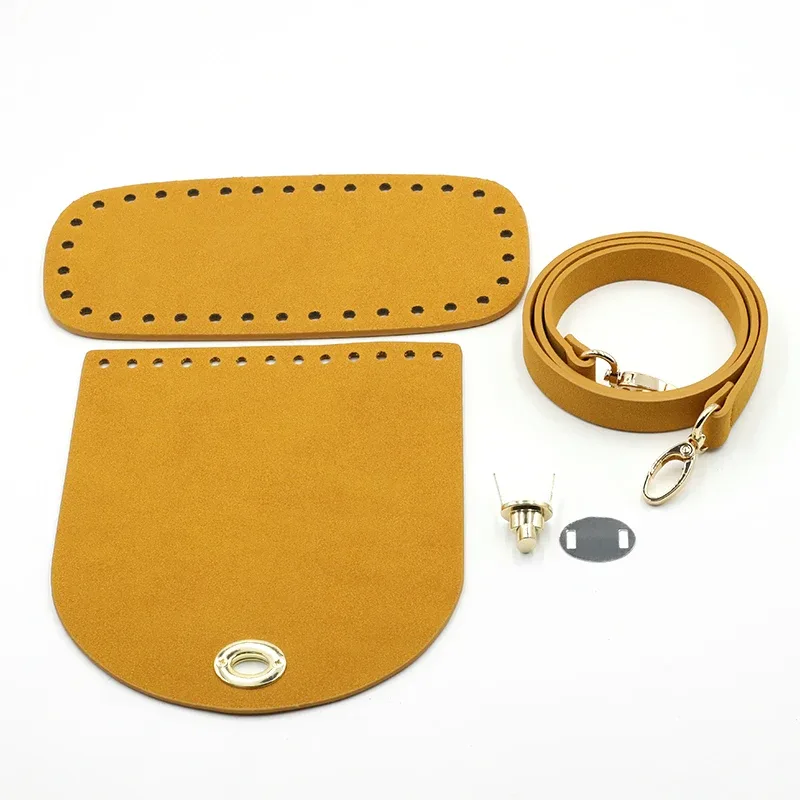 1 ensemble de sacs à main faits à la main pour femmes, sac de couture, housse en cuir avec trous, accessoires de bricolage pour sac à dos tricoté