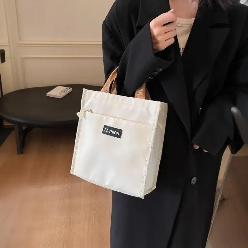 sac à main en toile, sac fourre-tout de grande capacité avec fermeture éclair, sac à bandoulière portable pour étudiants, livres scolaires, bureau, courses quotidiennes