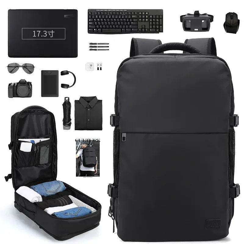 sac à dos de voyage d'affaires pour hommes, sac à dos pour ordinateur portable de 17 pouces, grande capacité, sac à dos pour hommes, imperméable, décontracté, pour l'extérieur, sac à dos de sport