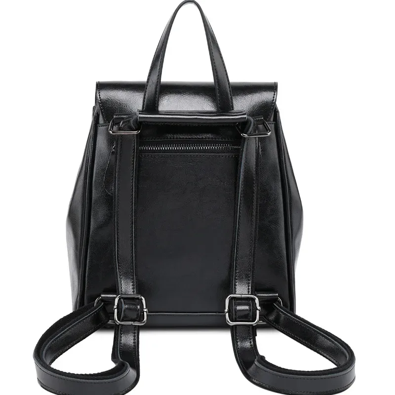 sac à dos en cuir véritable pour femmes, sacs à bandoulière, sacs d'école, sacs pour ordinateur portable, mode rétro, sacs à dos en cuir de vache ciré, sacs messagers pour femmes