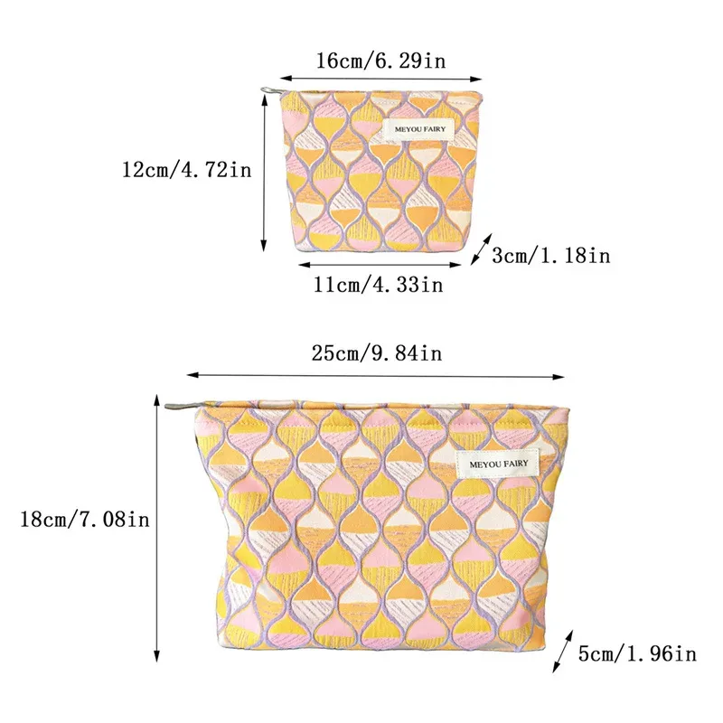 trousse de maquillage artistique de haute qualité à texture olive et blocs de couleurs, pochette cosmétique portable avec fermeture éclair, étui de rangement en toile pour articles de toilette