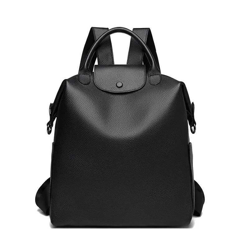 sac à dos pour femme en cuir de vache véritable à 100%, grande capacité, sac à dos d'école, sac à dos décontracté pour femme, sac à dos de voyage pour filles
