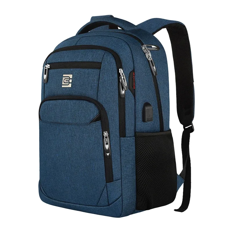sac à dos pour ordinateur portable avec port de chargement usb, antivol, mince, durable, voyage d'affaires, sac d'école universitaire, femmes et hommes, 15.6 pouces, 17 pouces