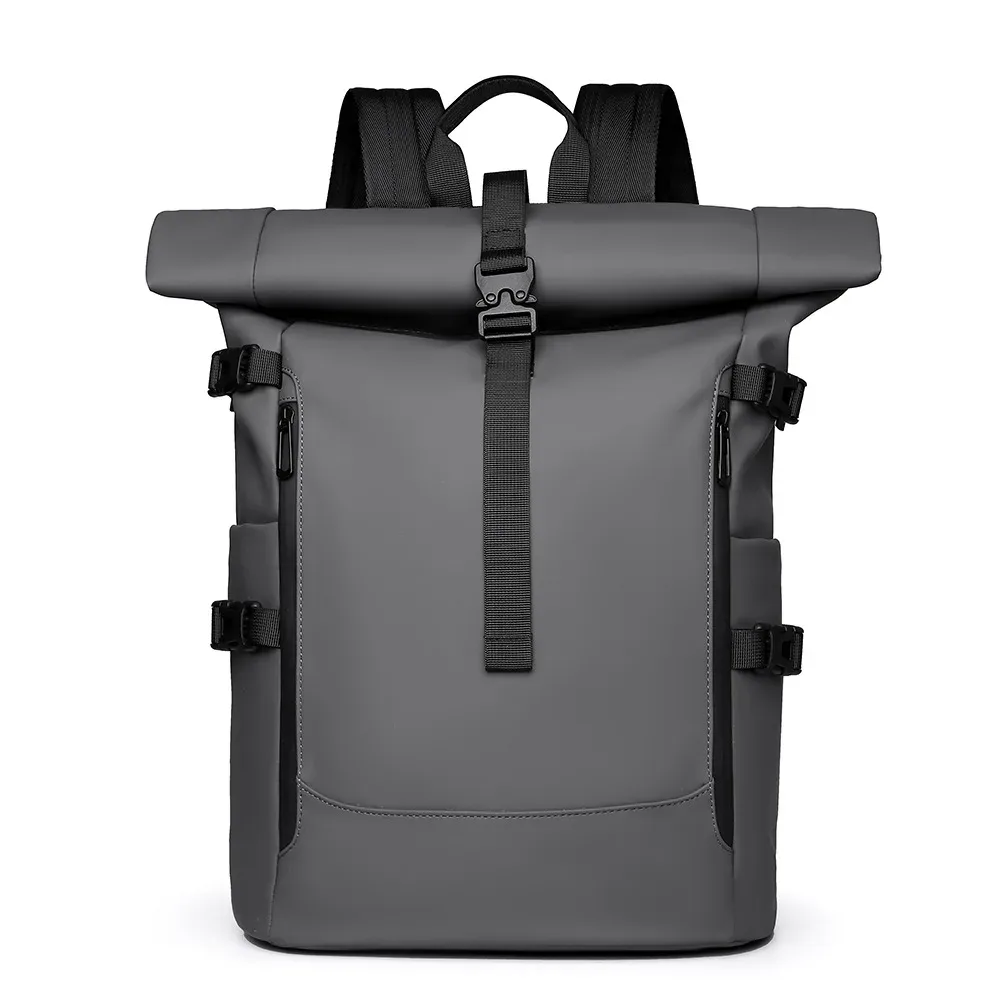 nouveau sac à bandoulière pour hommes, sac à dos de voyage pour ordinateur d'affaires, loisirs en plein air, bord roulé, mode pour les déplacements