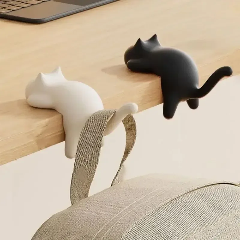 crochet de crochet de sac portable chat mignon - crochet latéral de table/bureau |   pour sac à main/sac à dos, décoration de bureau à domicile et organisateur de voyage