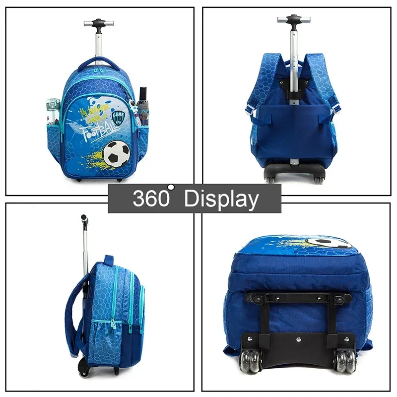 sac à dos à roulettes pour enfants, sac à dos à roulettes pour garçons, sac à roulettes d'école, ensemble de sacs à bagages de voyage pour enfants