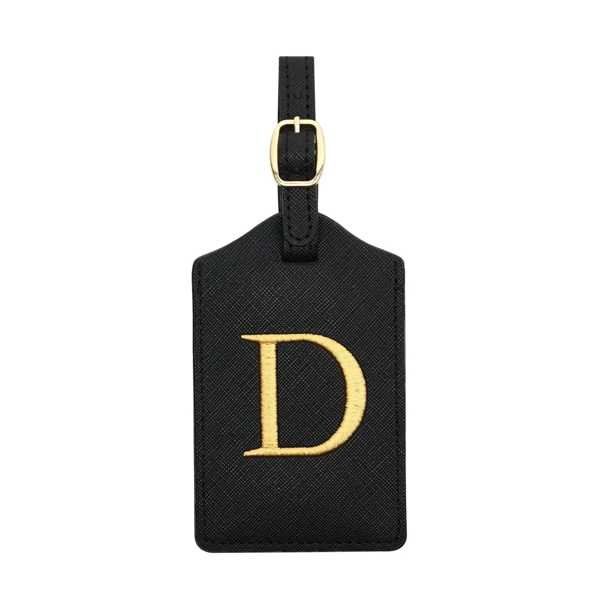 étiquette de bagage en cuir pu pour voyage-étiquette d'identification de valise durable avec couverture de confidentialité et fente pour carte nominative (a-z) liu
