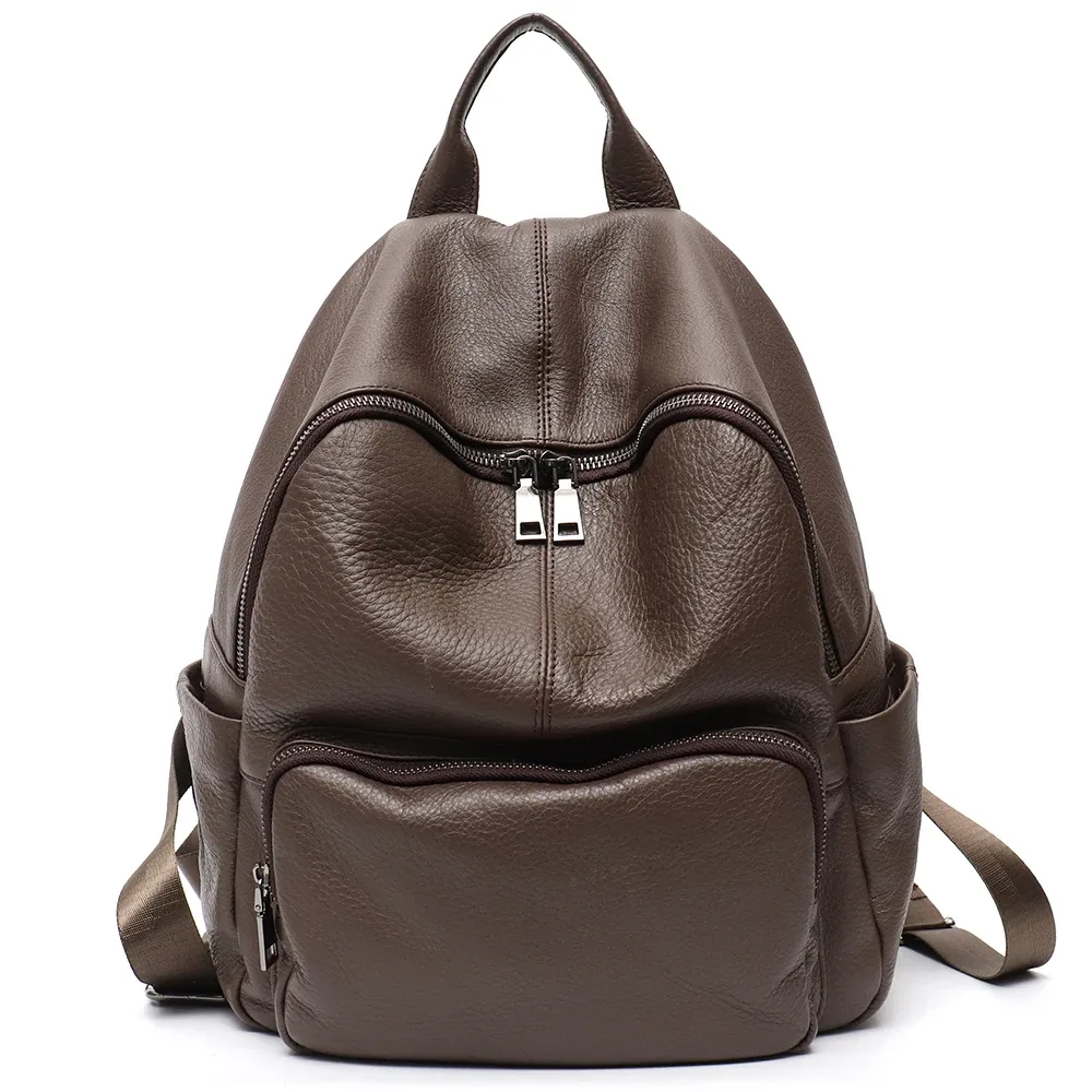 sac à dos en cuir de vachette naturel pour femmes et hommes, sac à dos de voyage, sacs initiés par les étudiants, design minimaliste, décontracté, 03, polyvalent