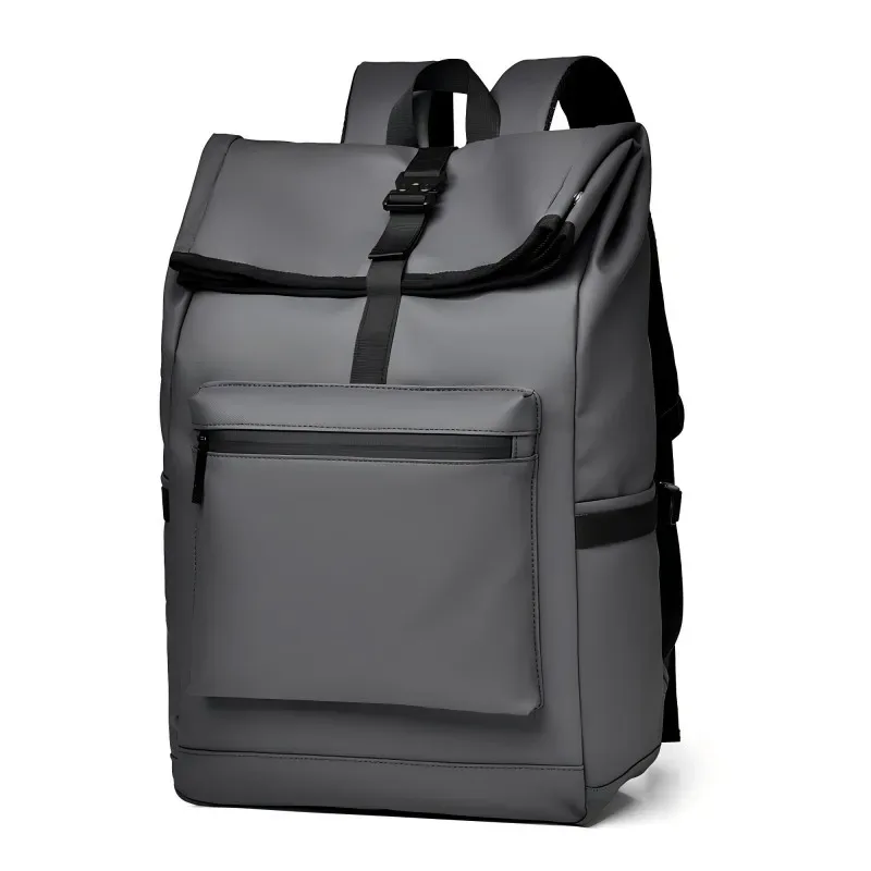 sac à dos de grande capacité – sac de voyage et de banlieue élégant noir uni avec bretelles réglables, plusieurs compartiments, sac à dos de voyage