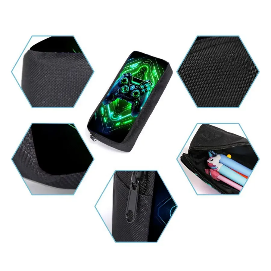sac à dos à motif console de jeu, ensemble de trois pièces, pour garçons et filles, meilleurs cadeaux, sac à dos scolaire 2d plat dessin animé pour enfants
