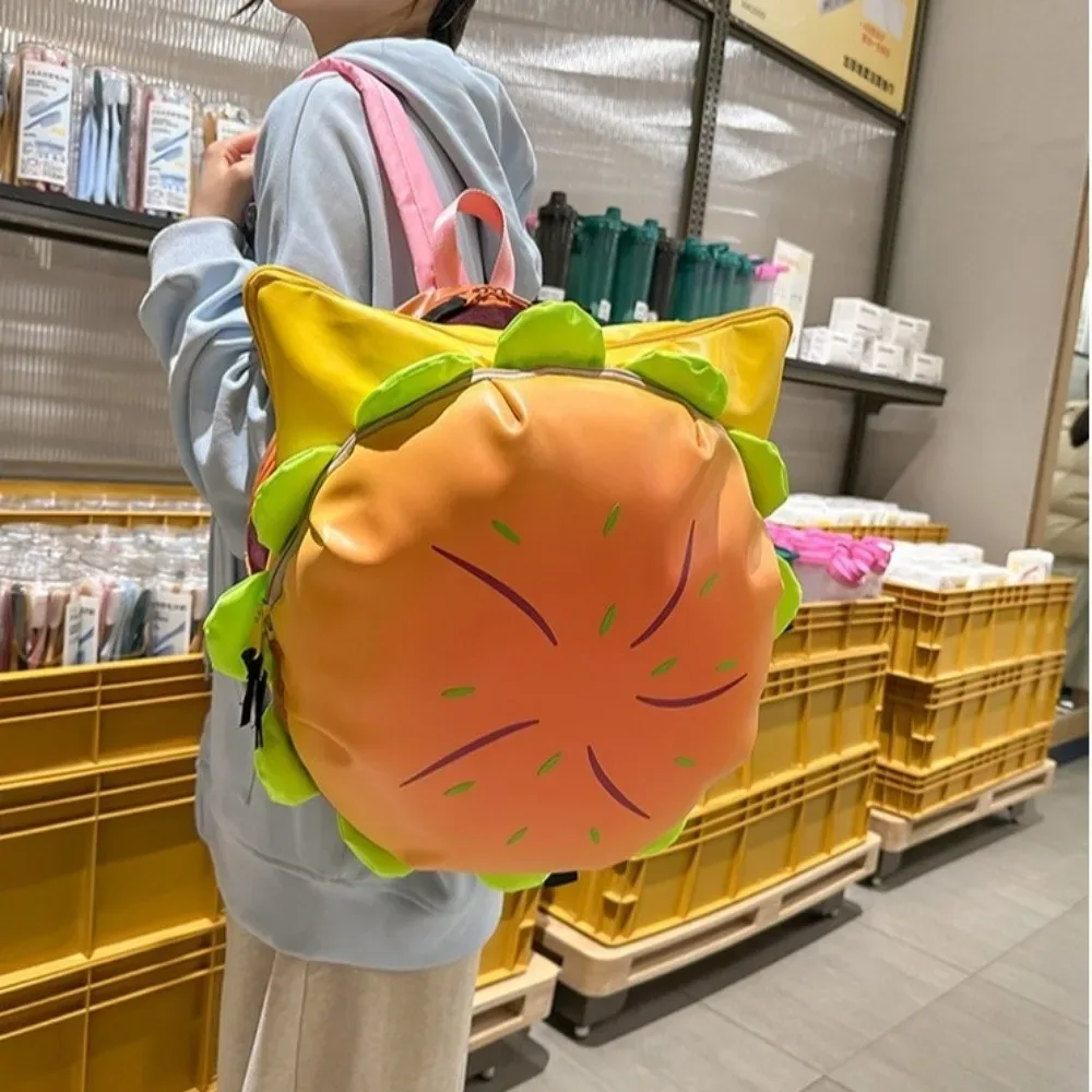 sac à dos drôle de grande capacité pour cheeseburger, imperméable, joli style, sac à dos d'école multicouche pour femmes et hommes