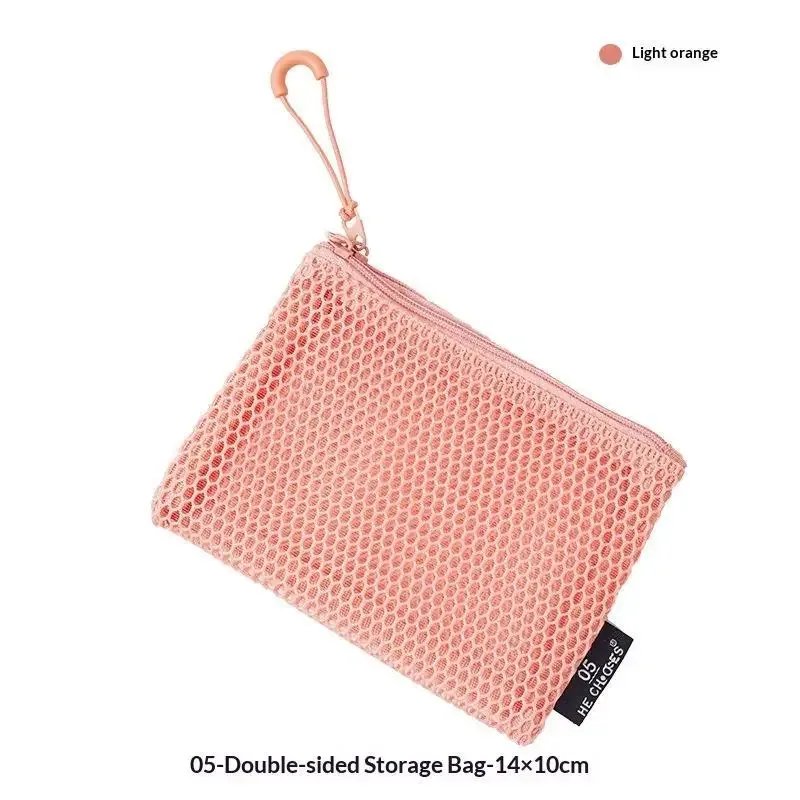 pochettes de rangement cosmétiques en maille respirante avec fermeture éclair lisse – petit organiseur de maquillage de voyage
