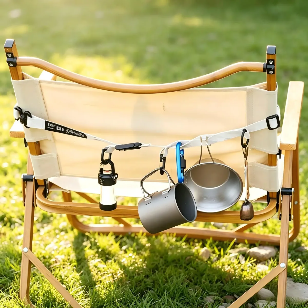 sangle de sac bandoulière réglable à dégagement rapide multifonction avec anneau de suspension pour camping en extérieur