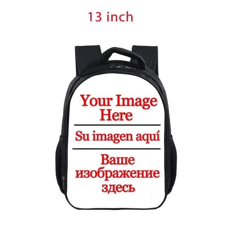 personnalisez votre logo/image/nom sac à dos enfants sacs d'école garçons filles noir sac de maternelle enfants bookbag cadeau