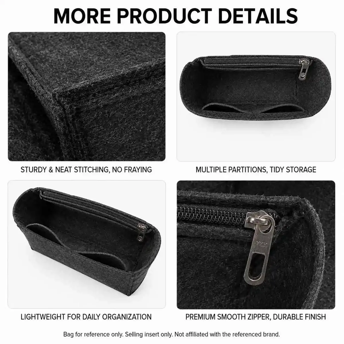 organisateur de sac compatible avec le sac shopping saint laurent icare maxi, doublure de sac imperméable et fine avec poche zippée 35 x 6 x 24 cm