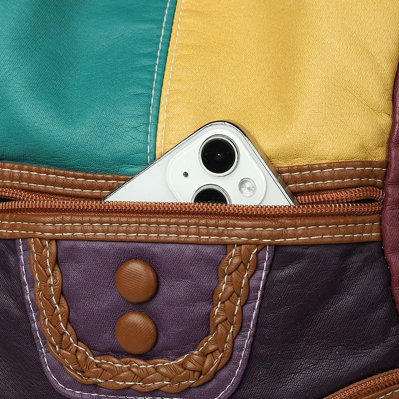 mode épissage lavage cuir sacs à dos femme luxe sac à dos pour femmes grande capacité école sac de voyage dames sacs à bandoulière