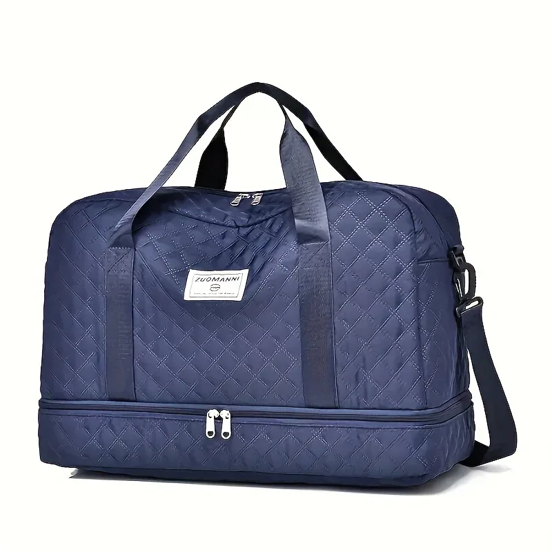 sac de sport de luxe, sac à main de grande capacité, initié et sac fourre-tout à bandoulière avec séparation de support sec, poches latérales pour touristes, voyage, salle de sport