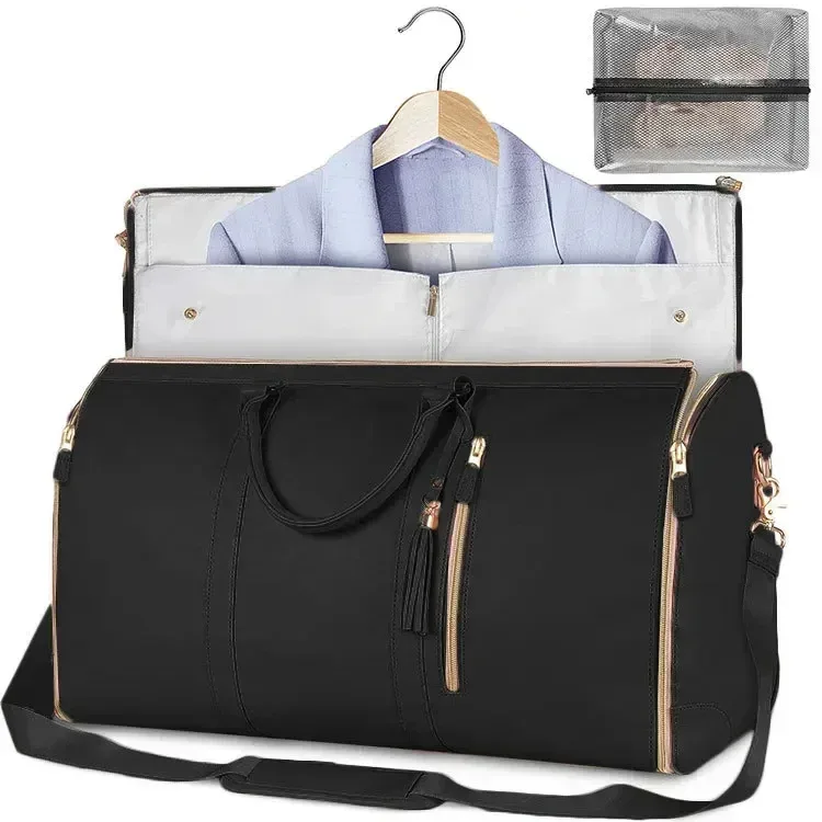 sac de voyage pliable pour femmes, sac à vêtements pratique, grand sac polochon en cuir pu, sac de voyage d'affaires pour femmes
