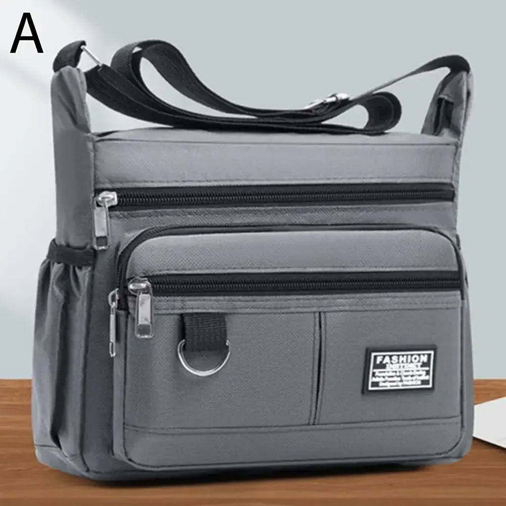 oxford-sac à bandoulière multicouche pour homme, design de poche, initié, grande capacité, décontracté, simple, messager, mode, y5q6, nouveau