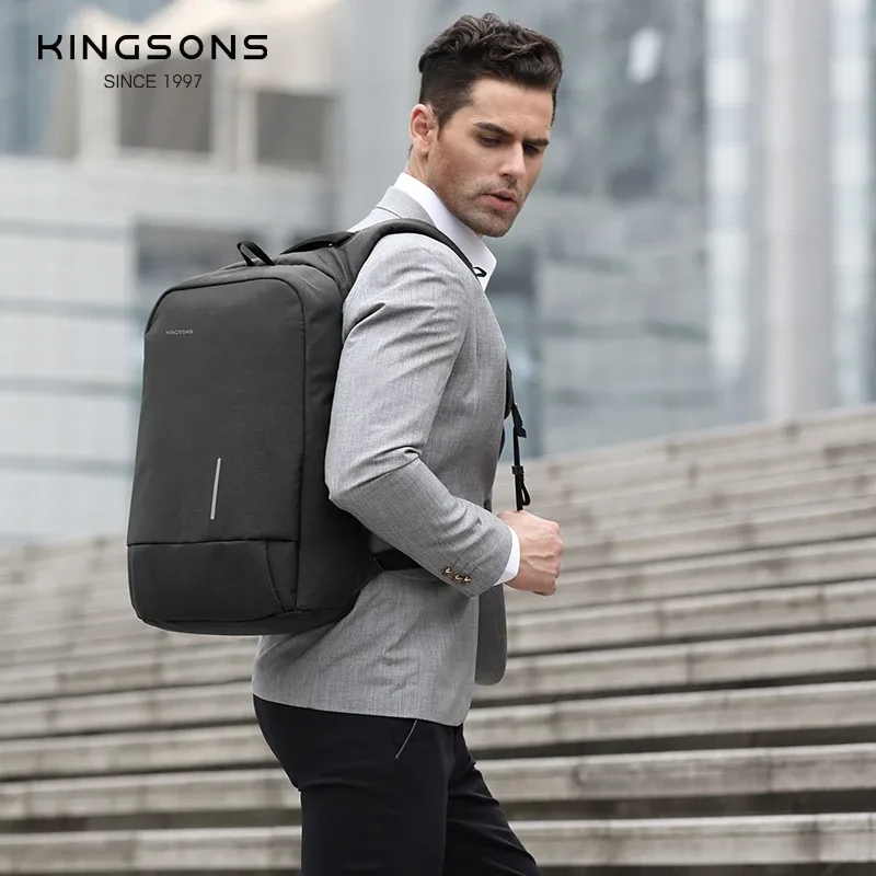 kingsons-sac à dos antivol pour hommes et femmes, sac d'école, sac à dos pour ordinateur portable 15.6 ", 17.3", sac de voyage à main mochila