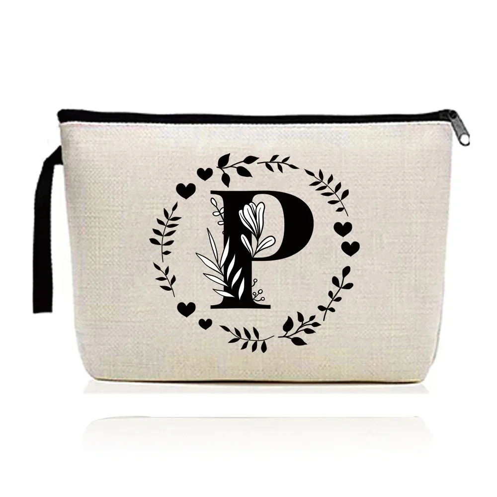trousse de maquillage pour femmes, trousse à cosmétiques, série d'impression de lettres guirxiété, trousse de voyage, trousse de toilette en poudre, pochette pour dames