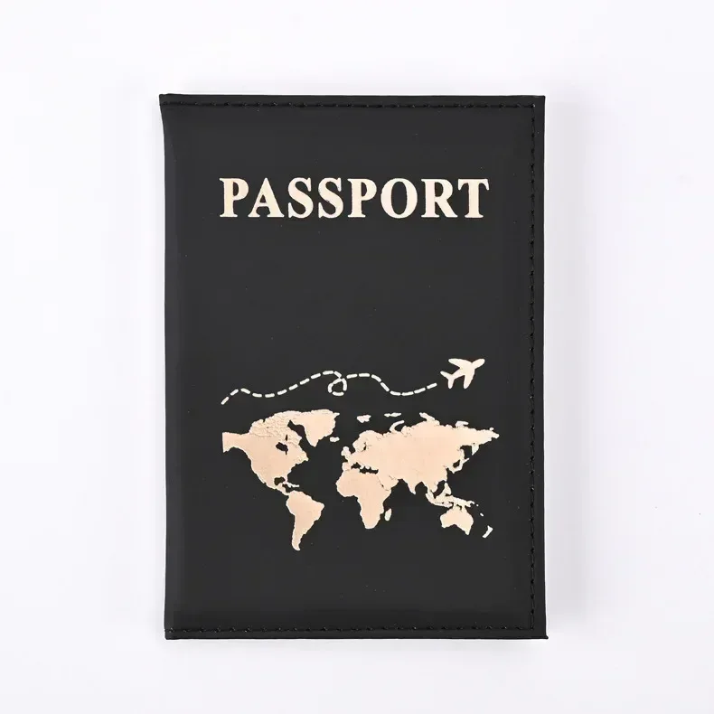 housse de protection pour passeport à la mode, motif mondial, porte-passeport de voyage, portefeuille cadeau, étui pour cartes en cuir pu, sac de rangement unisexe