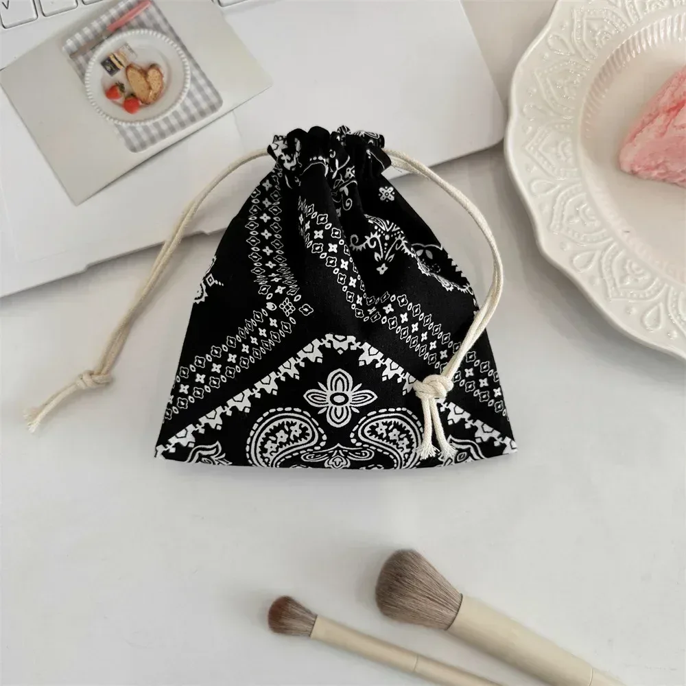 sacs à cordon imprimés en grille, sac à main pour femmes, porte-monnaie, pochette pour clés, rouge à lèvres, sac de rangement pour bijoux, sac anti-poussière, sacs à cordon