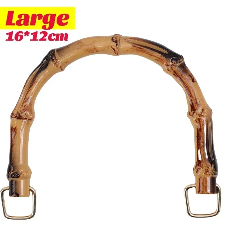 poignées de sac à main en bambou naturel, 1/2 pièces, poignée en forme de d, cadre de sac à main, bricolage artisanal, accessoires de sac tissé, poignée de remplacement