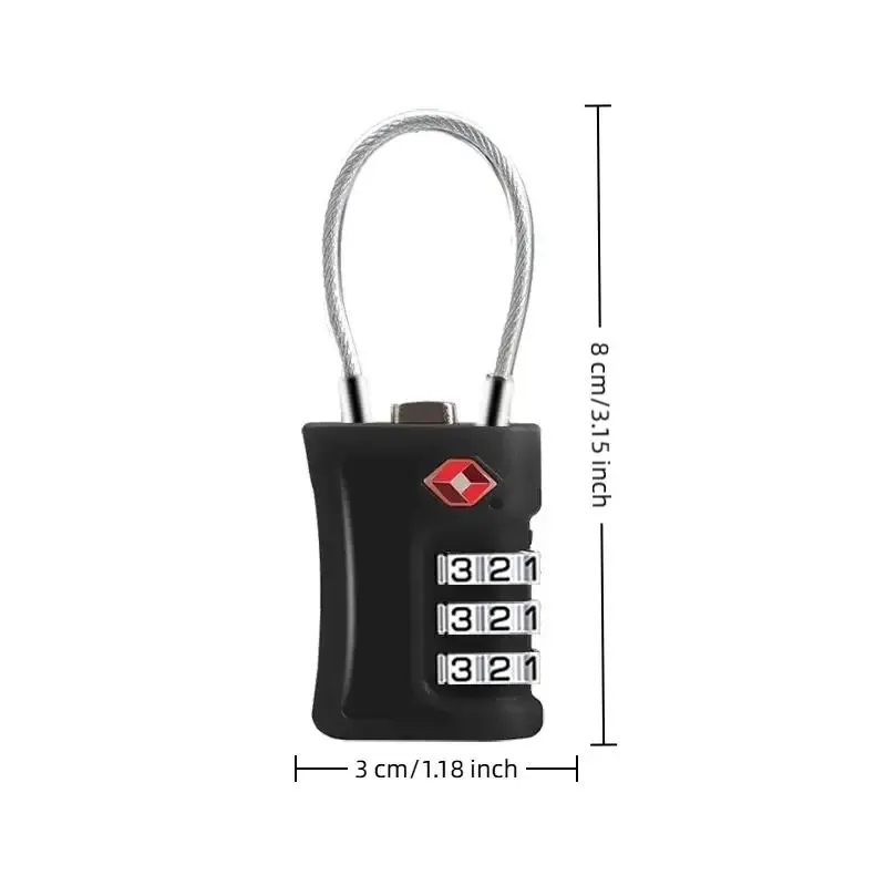 nouveau 2026 – cadenas de voyage tsa à code à 3 chiffres modifiable en alliage de zinc, portable, pour valise, sac à dos et bagages
