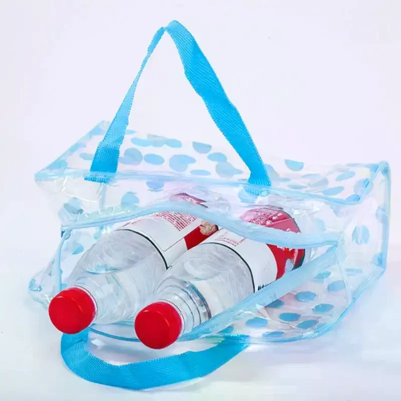 sac à cosmétiques transparent à pois en pvc, sac de maquillage portable étanche, trousse de toilette pour femmes, organisateur de rangement de voyage