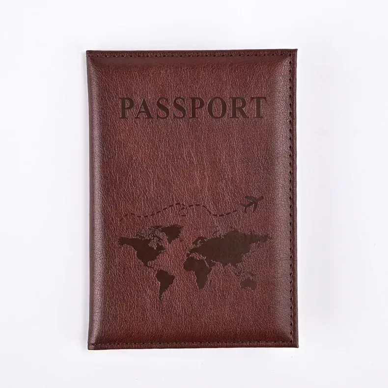 1 pièces sac de couverture de passeport pour femmes hommes pu leathaer mode voyage porte-passeport étui id nom cartes de visite pochette de protection