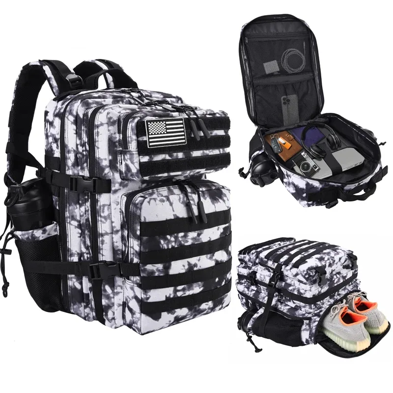 sac à dos tactique lhi 45l pour hommes, sac de sport pour athlètes, sac de voyage en plein air, randonnée, voyage d'affaires avec compartiment pour chaussures
