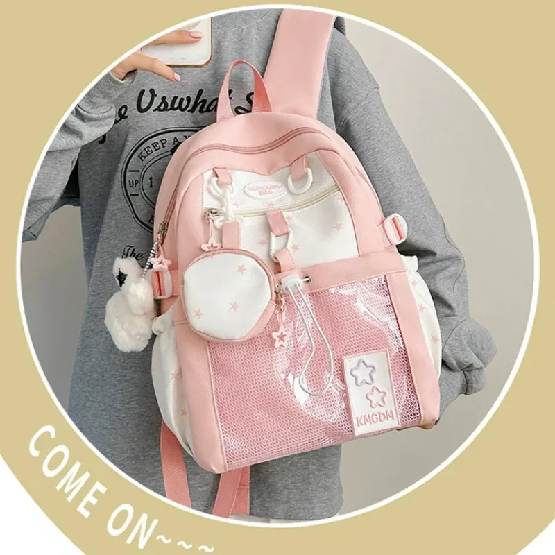 sacs à dos coréens mignons et élégants pour filles, sacs à dos décontractés harajuku pour femmes, style ulzzang ita, sacs à dos de dessin animé tendance