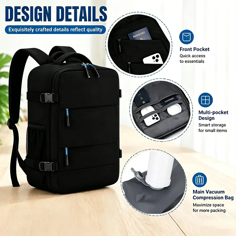 sac à dos de voyage à compression sous vide, sac de randonnée, léger et pliable, indispensable pour les voyages d'affaires et le camping